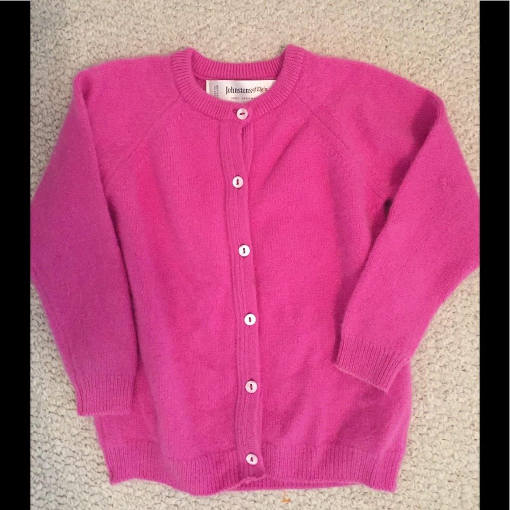 Johnstons of Elgin cashmere sweater girls 6 pink